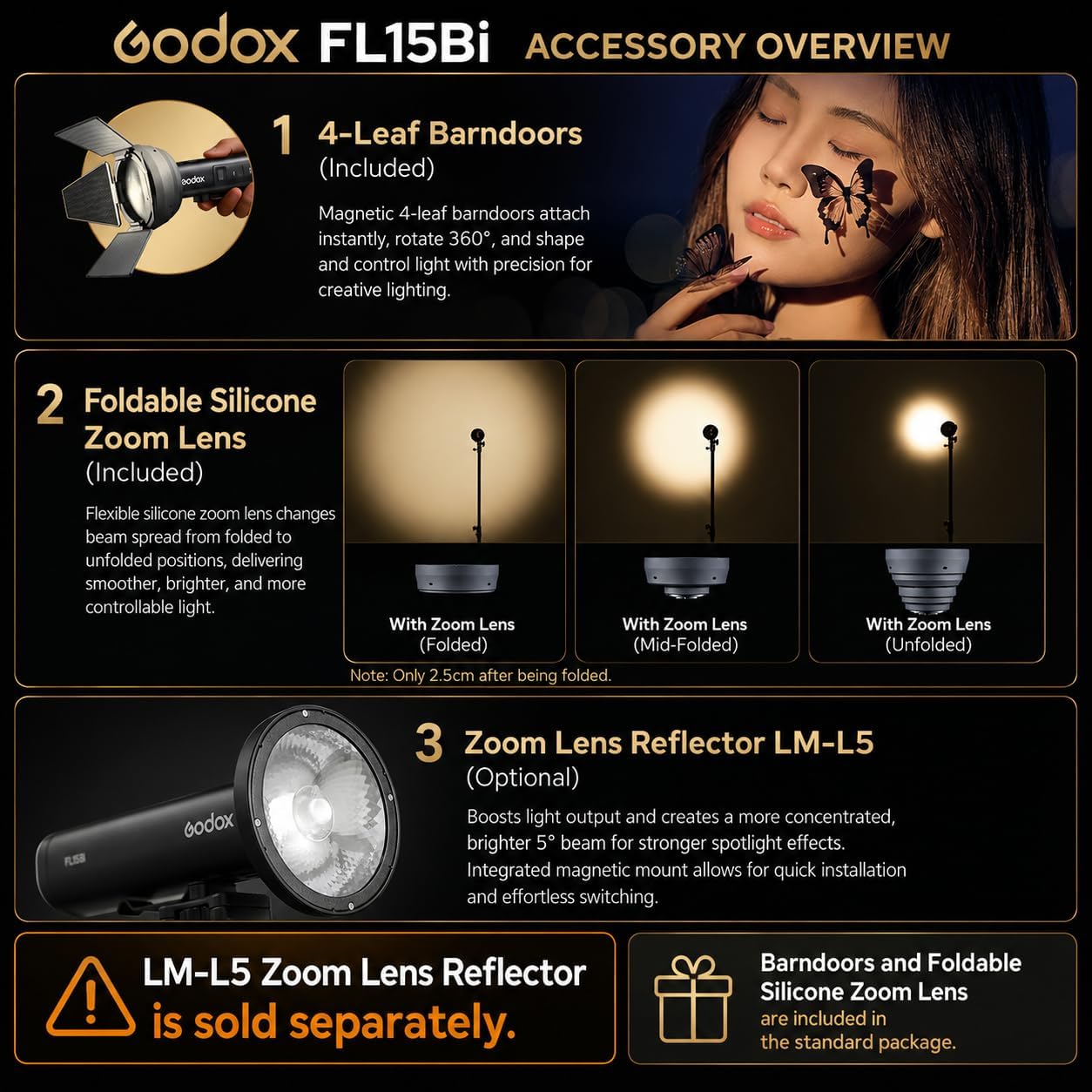 Amazon.com : Godox FL15Bi 15W Bi-Color LED Video Flash Light