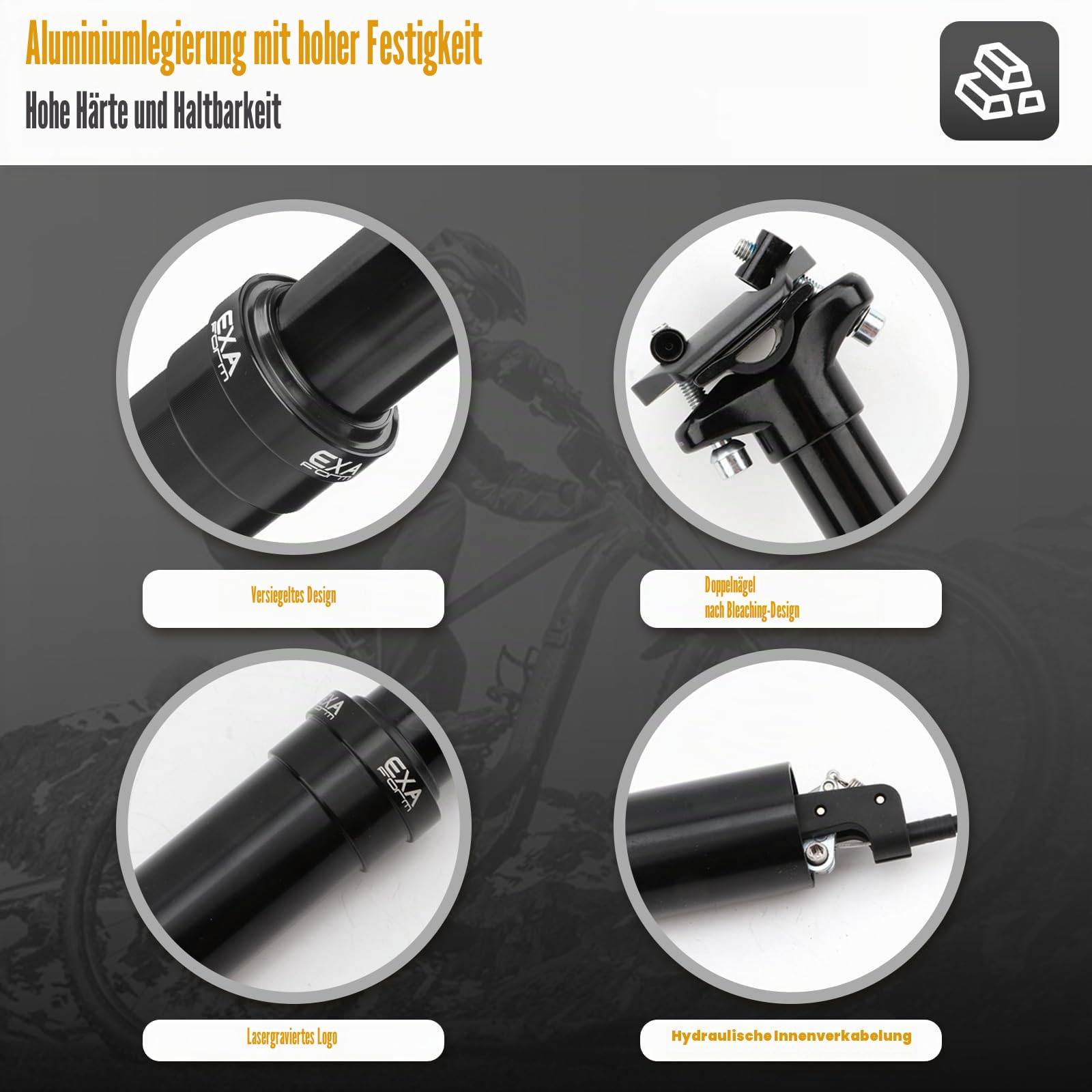 900i Sattelstütze Absenkbare 30,9/31,6mm Fahrrad Dropper Sattelstütze, MTB Hydraulische Teleskop Sattelstütze, Adjustable Seatpost Fahrradsattelstütze Höhenverstellbar