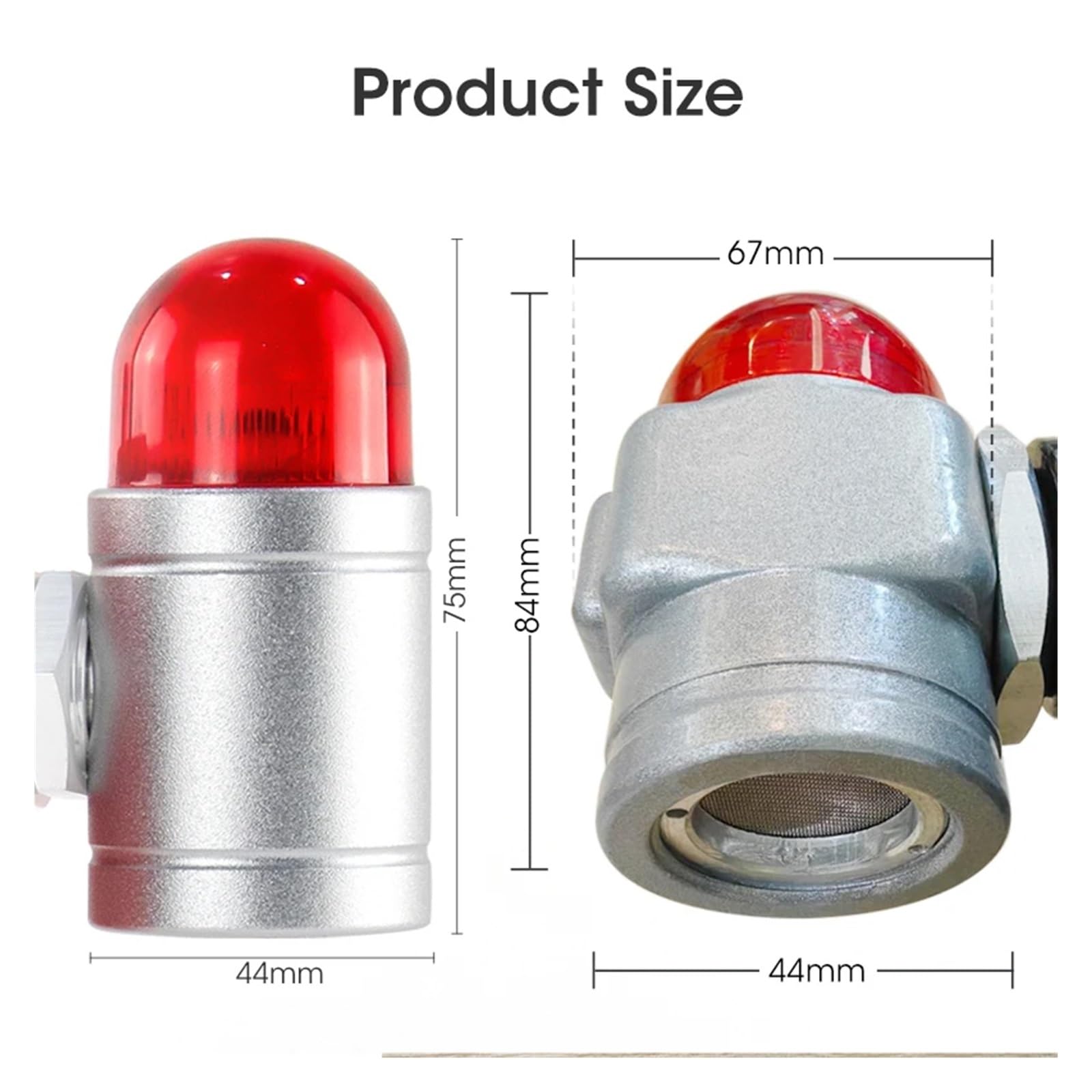 G1/2 G3/4 Przemysłowa lampa przeciwwybuchowa z dźwiękiem i światłem alarmowym do detektorów(G3-4 gray)