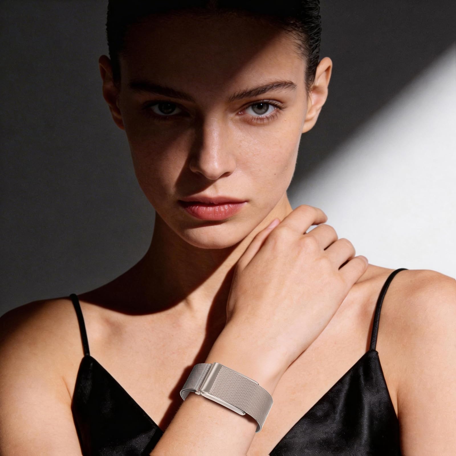 omee Cinturino in maglia milanese compatibile con Whoop 5.0 Bands One, Peak e Life/MG, cinturino in maglia milanese traspirante in rete metallica regolabile, ricambio per Whoop Band 5.0, non