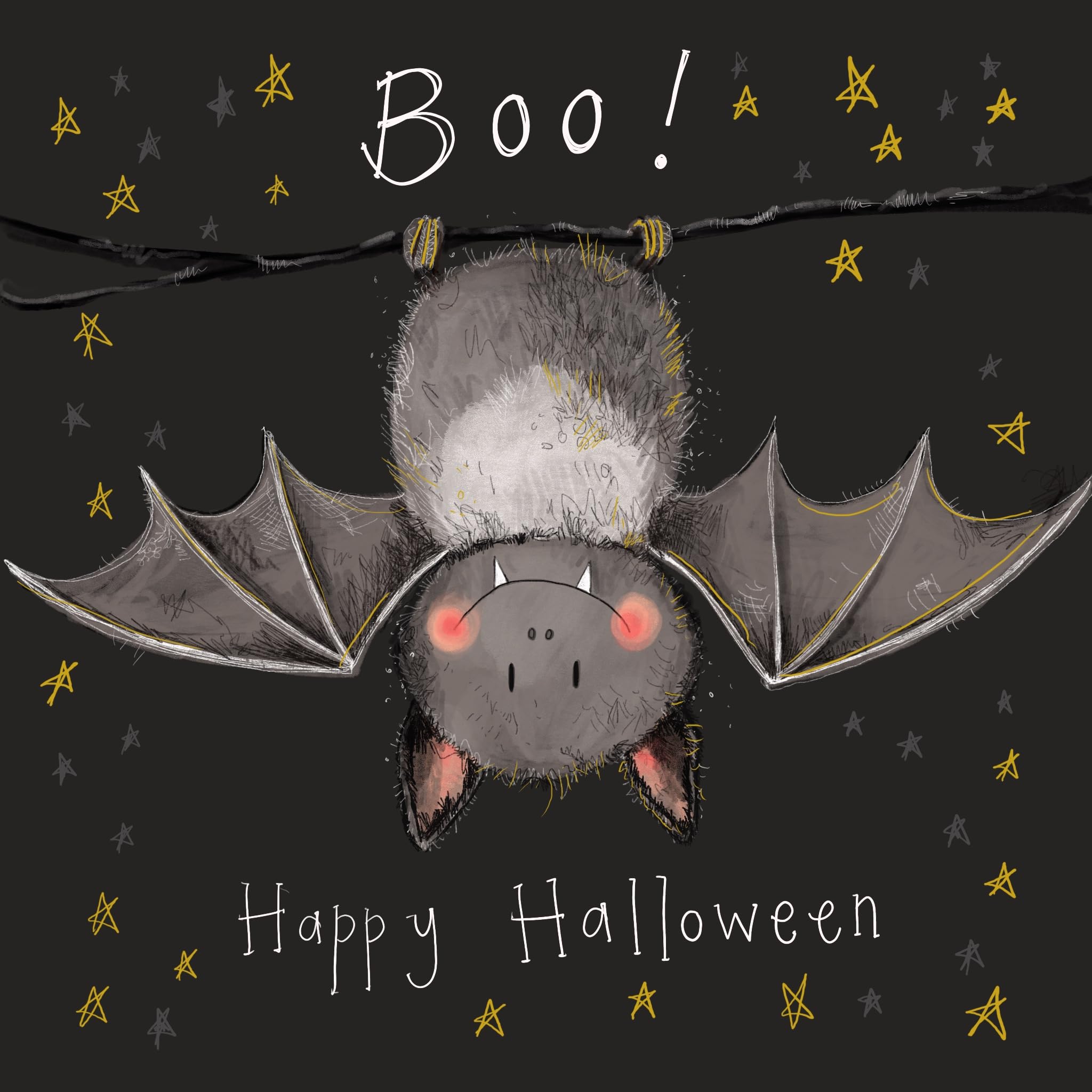Alex Clark Boo! Bat Happy Halloween Foil Card - Trick or Treat - cards for children - Halloween cards and gifts