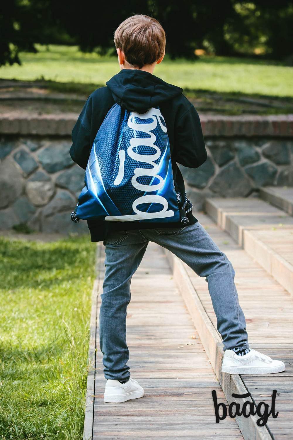 Baagl Schulrucksack Set Jungen Mädchen 3 Teilig, Schultasche ab 3. Klasse, Grundschule Ranzen mit Brustgurt, Ergonomischer Schulranzen