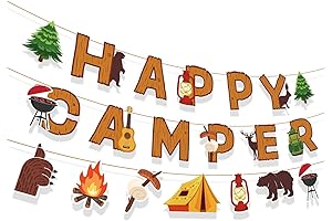 Happy Camper Banner, Camping Adventure Party Sign