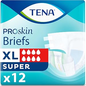 Tena Incontinence Briefs, Super, Xlarge 12 Count