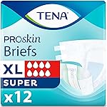 Tena ProSkin Unisex Adult Diapers with Tabs, Maximum Absorbency, X-Large, 12 ct