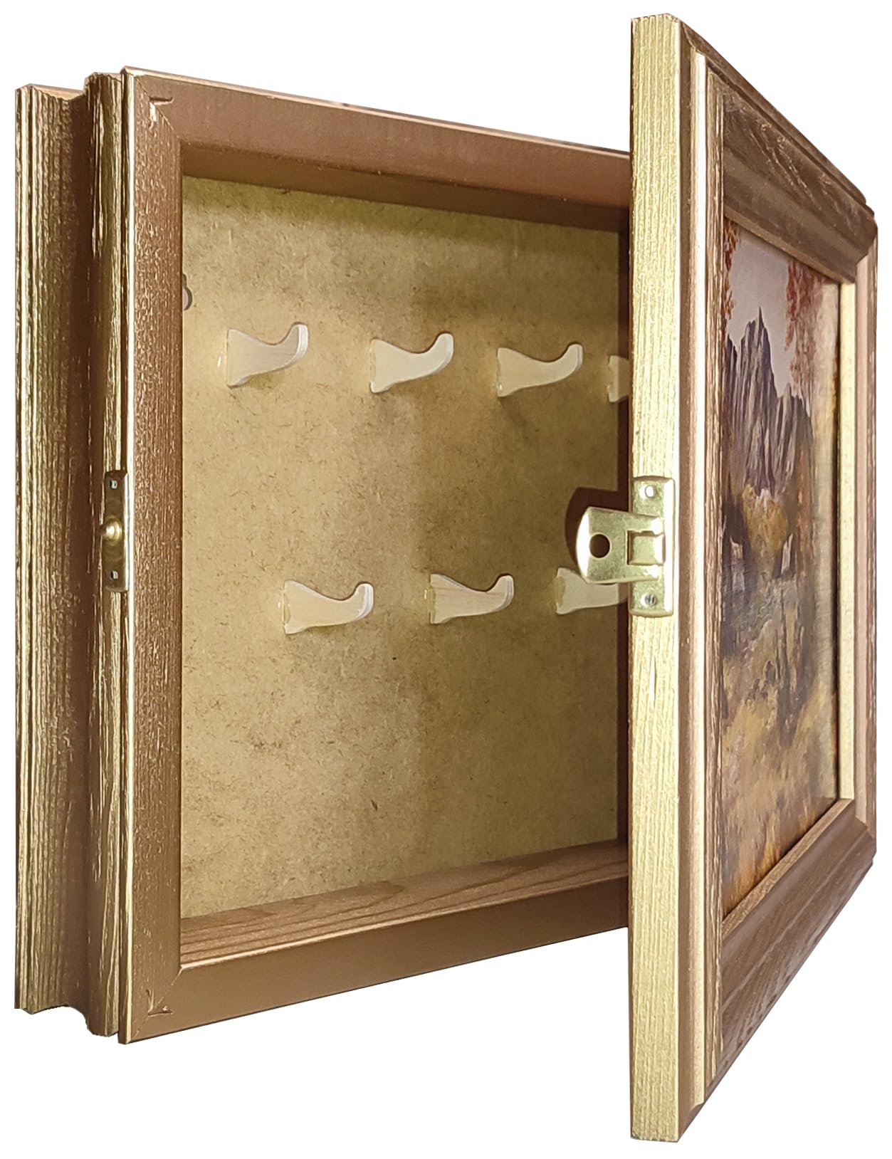 Armoire à clés Murale en Bois avec Porte-clés Style Vintage