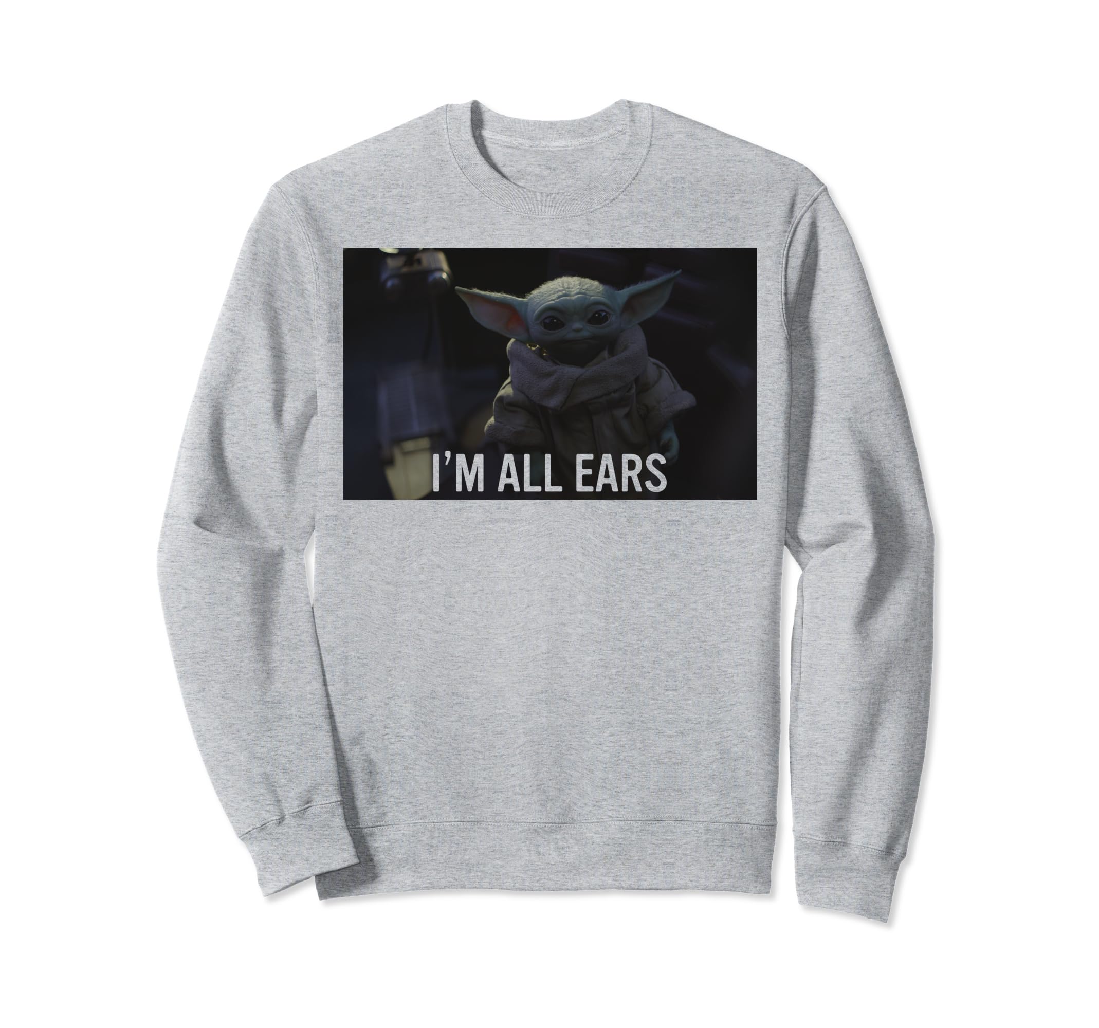 Sweatshirt Mandalorian Star Wars Grogu pull coton imprimé col rond