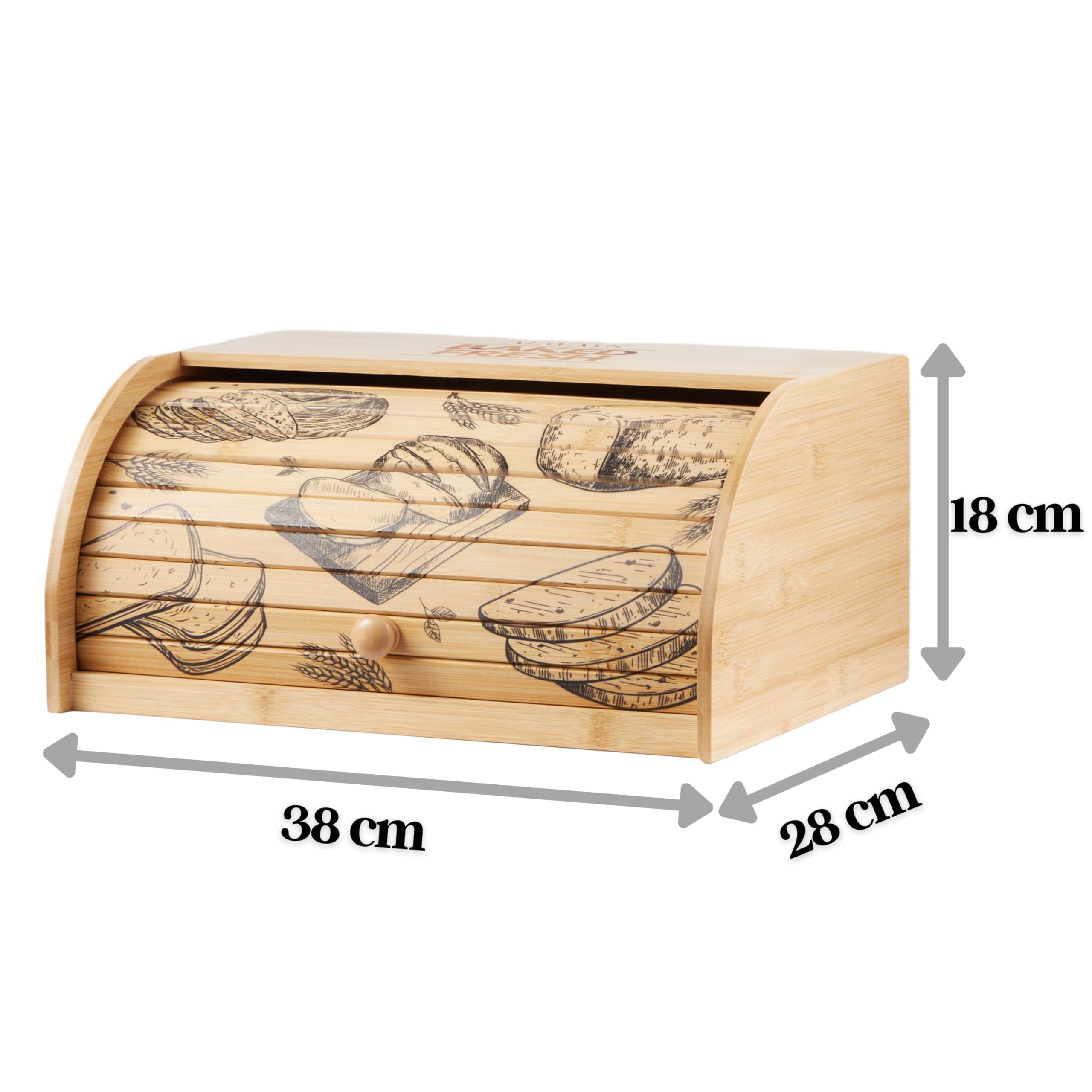 ecosa Cassetta Porta Pane in Bambù Sostenibile con Coperchio a Rotolo