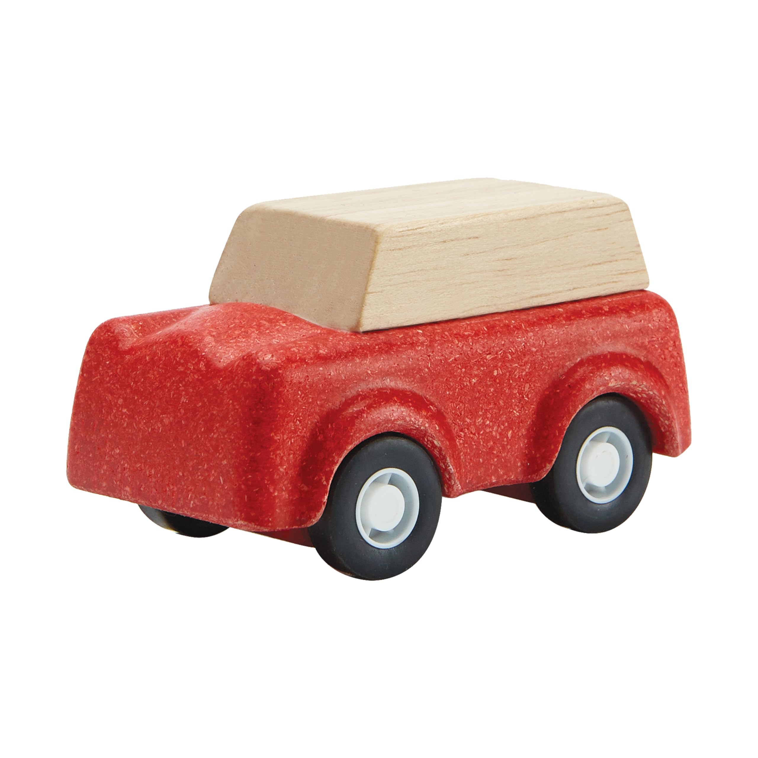 PlanToys, Auto in legno rosso, giocattolo ecologico, per bambini tra 2 e 6 anni