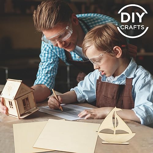 Miniatura 10 de LotFancy Hojas de tilo para manualidades, paquete de 12, 12 x 12 x 18 pulgadas, hojas de madera contrachapada de 0.118 in de grosor, tableros de