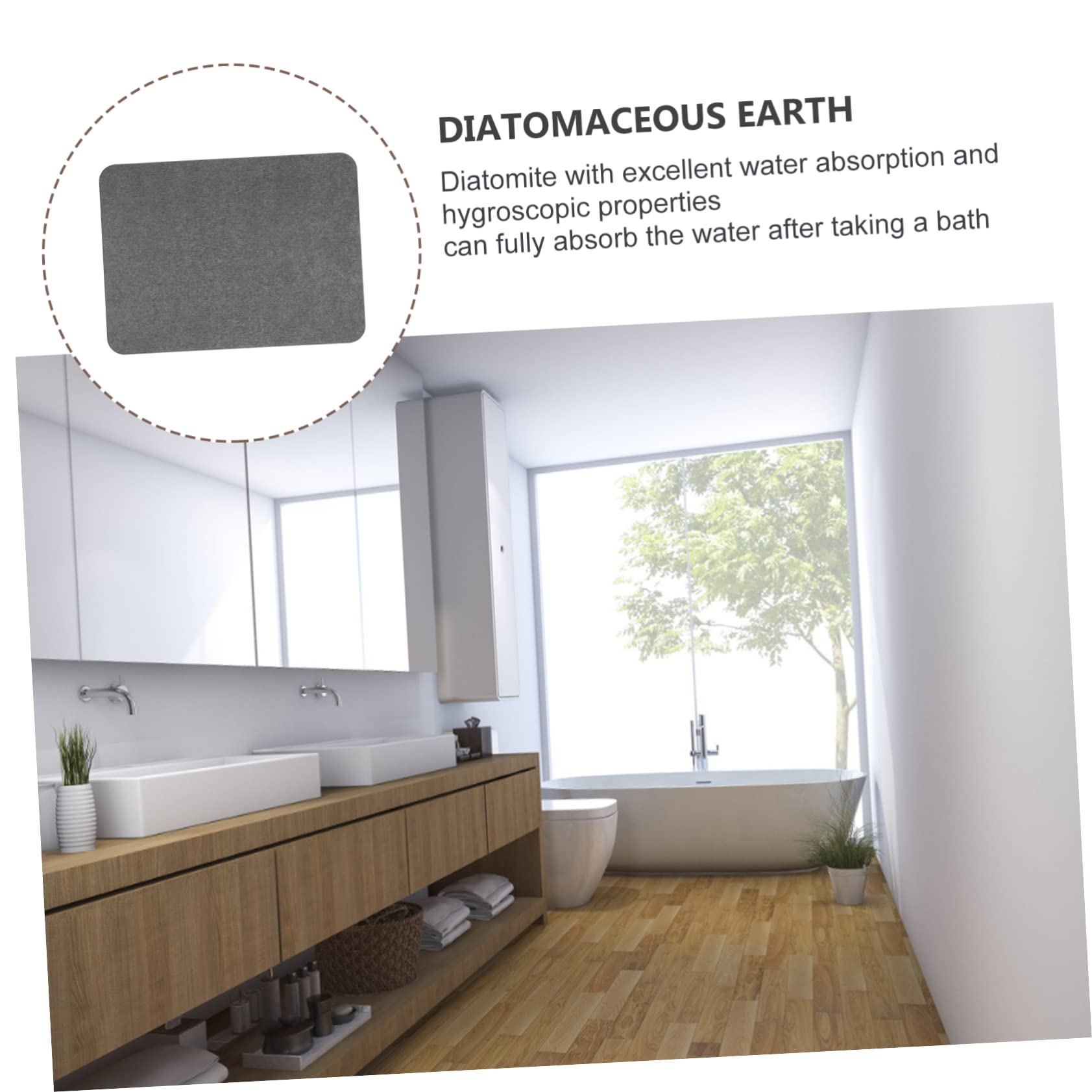 Tappeto Bagno in Diatomite Naturale Assorbente Rapido 40x30 CM