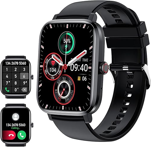 CHOKOVIE Reloj inteligente para hombres y mujeres llamada recibirdial controles de voz AI pantalla táctil de 185 pulgadas monitor de sueño de