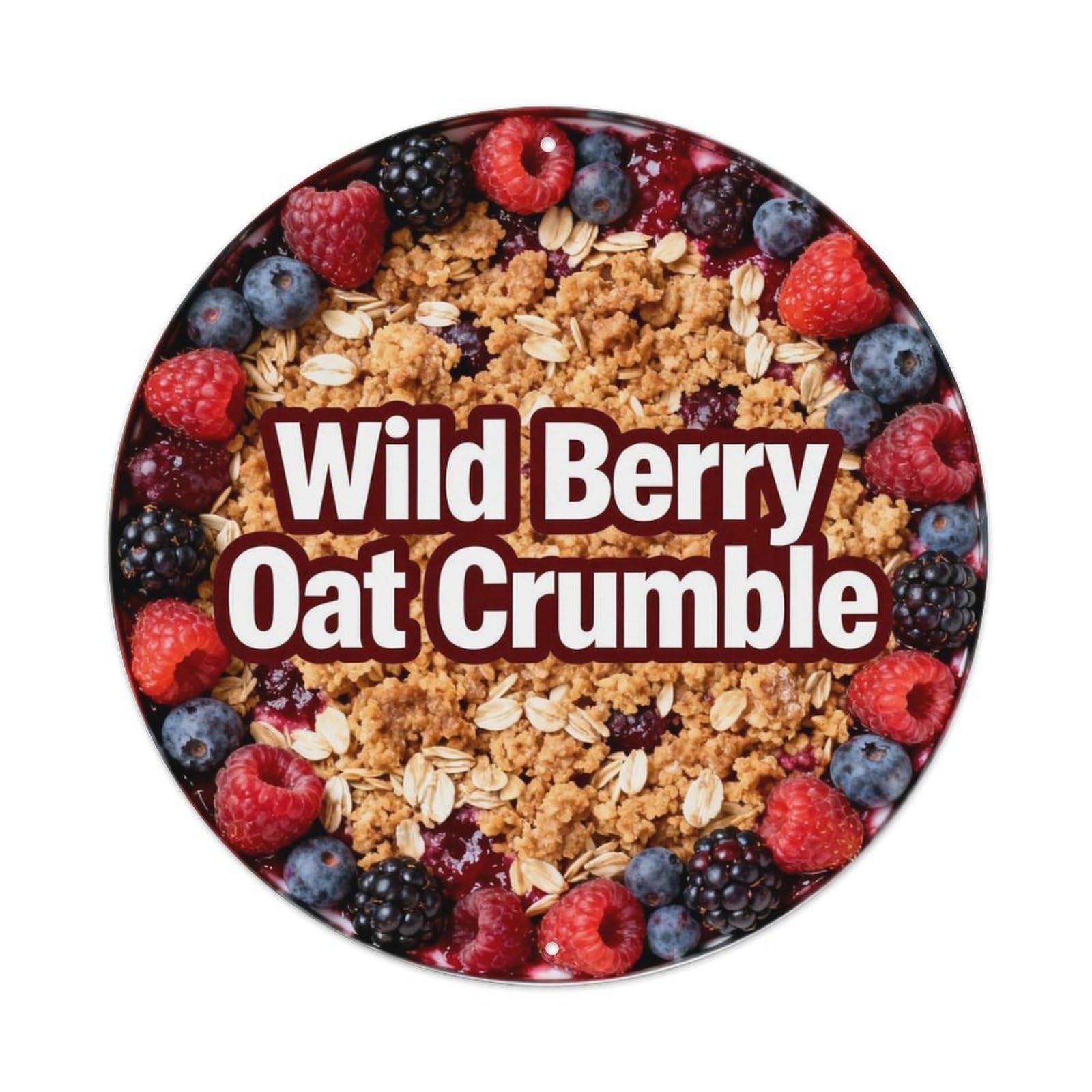 Wild Blackberry Oat Crumble Metal Tin Sign Plaque