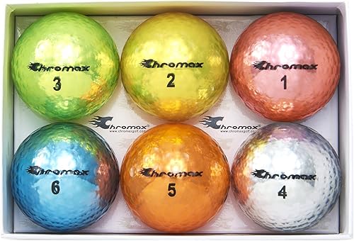 Chromax Metallic M5 - Pelotas de golf de colores (paquete de 6)