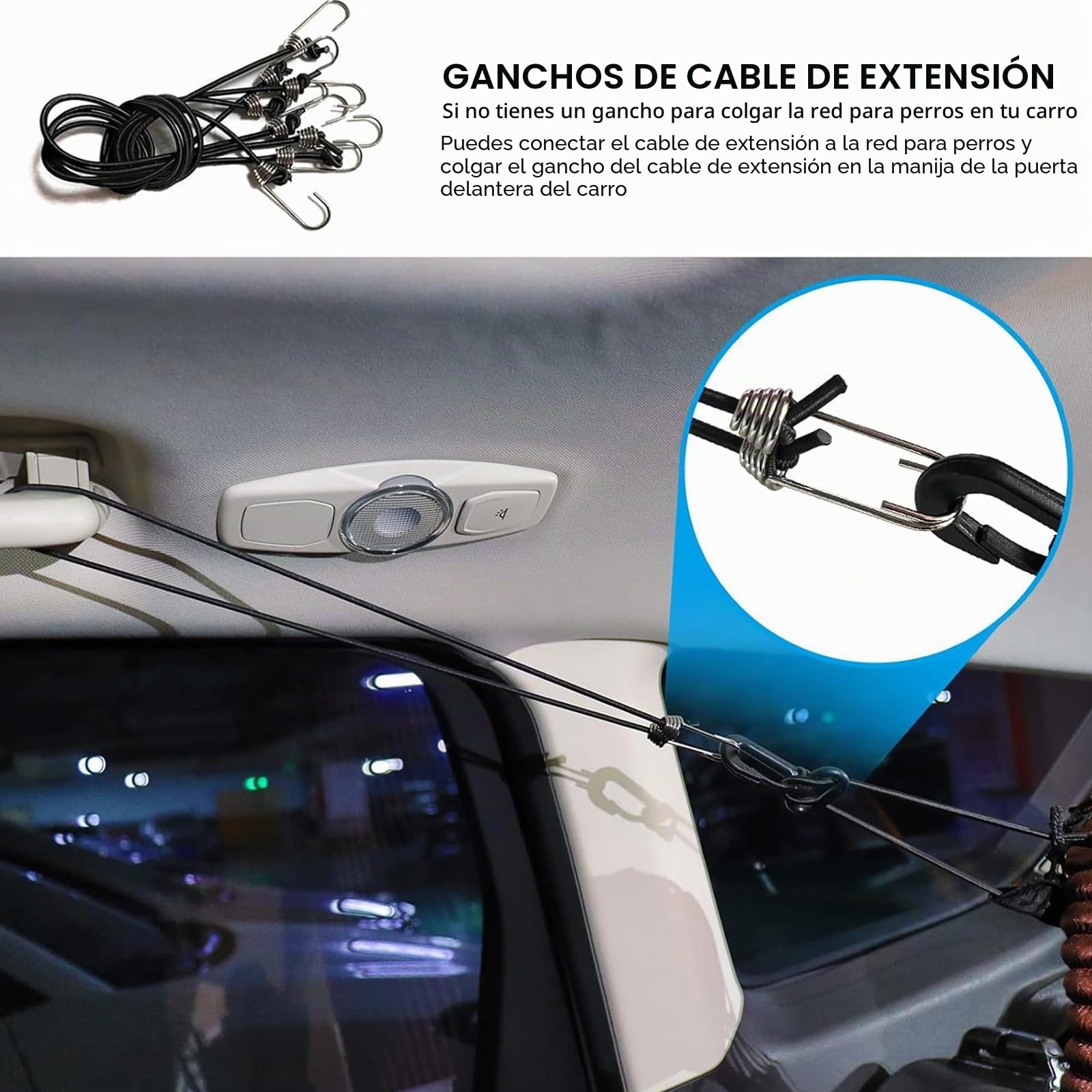 Rejilla para perros para el maletero del coche, red de seguridad para perros, universal, con 4 ganchos, rejilla protectora para SUV, red de retención de mascotas, color negro, 120 x 70 cm