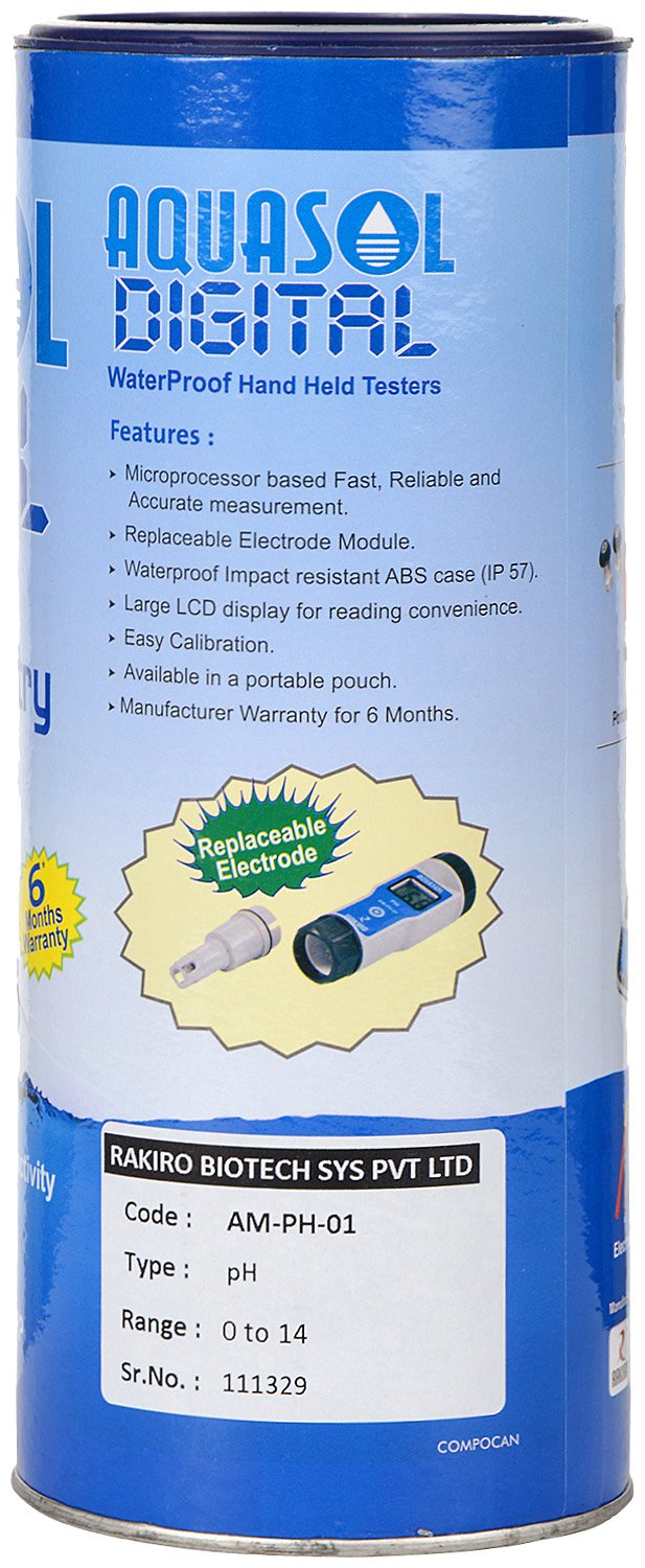Aquasol 0.1 pH Polypropylene Hand pH Meter (20 cm x 9 cm x 20 cm, Blue) 2