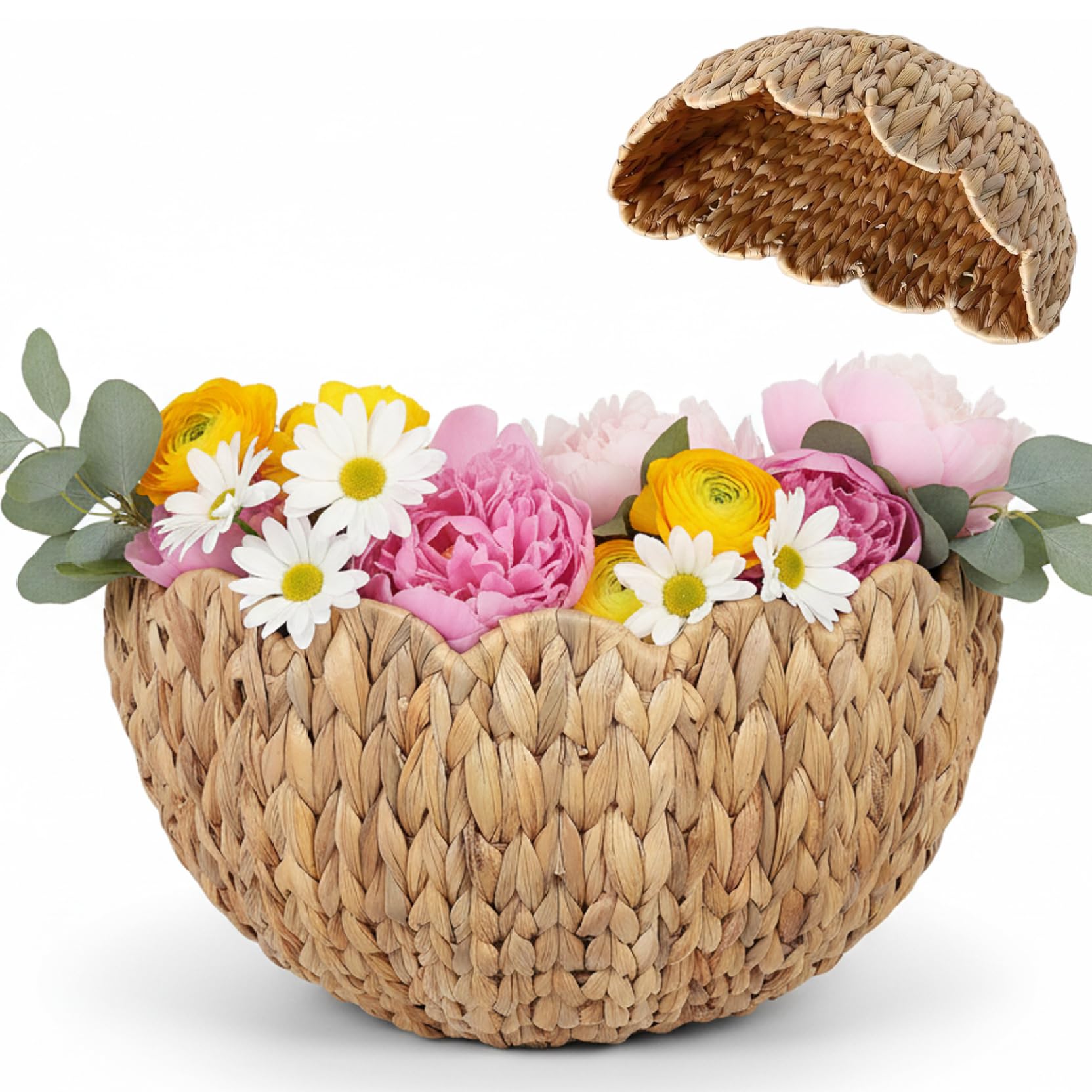 Panier mural en osier naturel paniers muraux suspendus rotin pour rangement fleurs