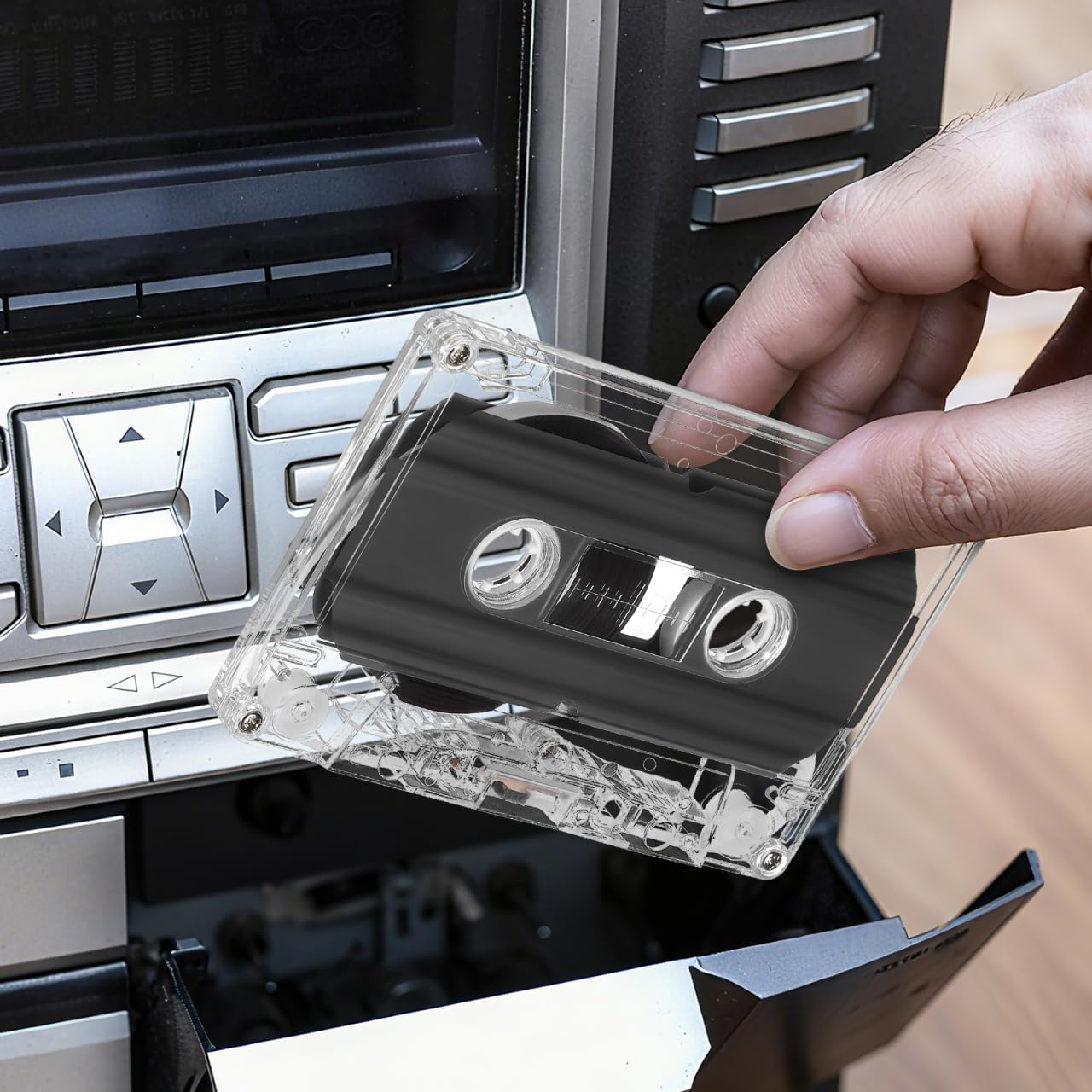 Gadpiparty Casetes de audio vacíos, 2 unidades, 30 minutos, transparentes, estándar, para grabación de voz y música, cintas de audio retro caseras, con caja para grabaciones creativas