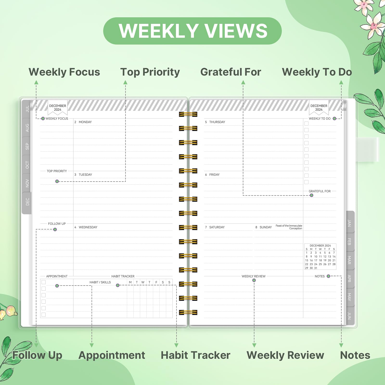 Amazon.com : 2024-2025 Planner Weekly u0026 Monthly Agenda Book Yearly Calendar Planning To Do List Notebook,2024 Planner with Monthly Tabs, Inner Pocket, Waterproof Cover,Pen Loop,Spiral Bound (GreenLeaves,6*8) (Greenery) : Office Products amazon-com-2024-2025-planner-weekly-u0026-monthly-agenda-book-yearly-calendar-planning-to-do-list-notebook-2024-planner-with-monthly-tabs-inner-pocket-waterproof-cover-pen-loop-spiral-bound-greenleaves-6-8-greenery-office-products