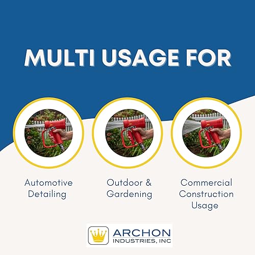 Miniatura 4 de RT12-SR - Boquilla de pulverización de agua con gatillo trasero, resistente y ligera, fabricada con acero inoxidable, color rojo, 1 unidad