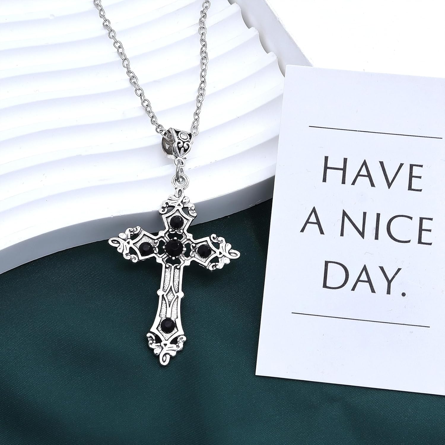 YOOESTORES82 Gothic Cross Necklace for Women Men Goth Vintage Cross Pendant Necklace Punk Carving Y2k Necklace Halloween Party Jewelry - Image 4