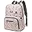 BILLITON MASHI Diaper Bag Backpack, Large Baby Nappy Bags with Portable Changing Pad for Boys and GirlsMultifunction Travel Baby Bag for Moms Dads, Shower Gifts Waterproof and StylishFlower Pink