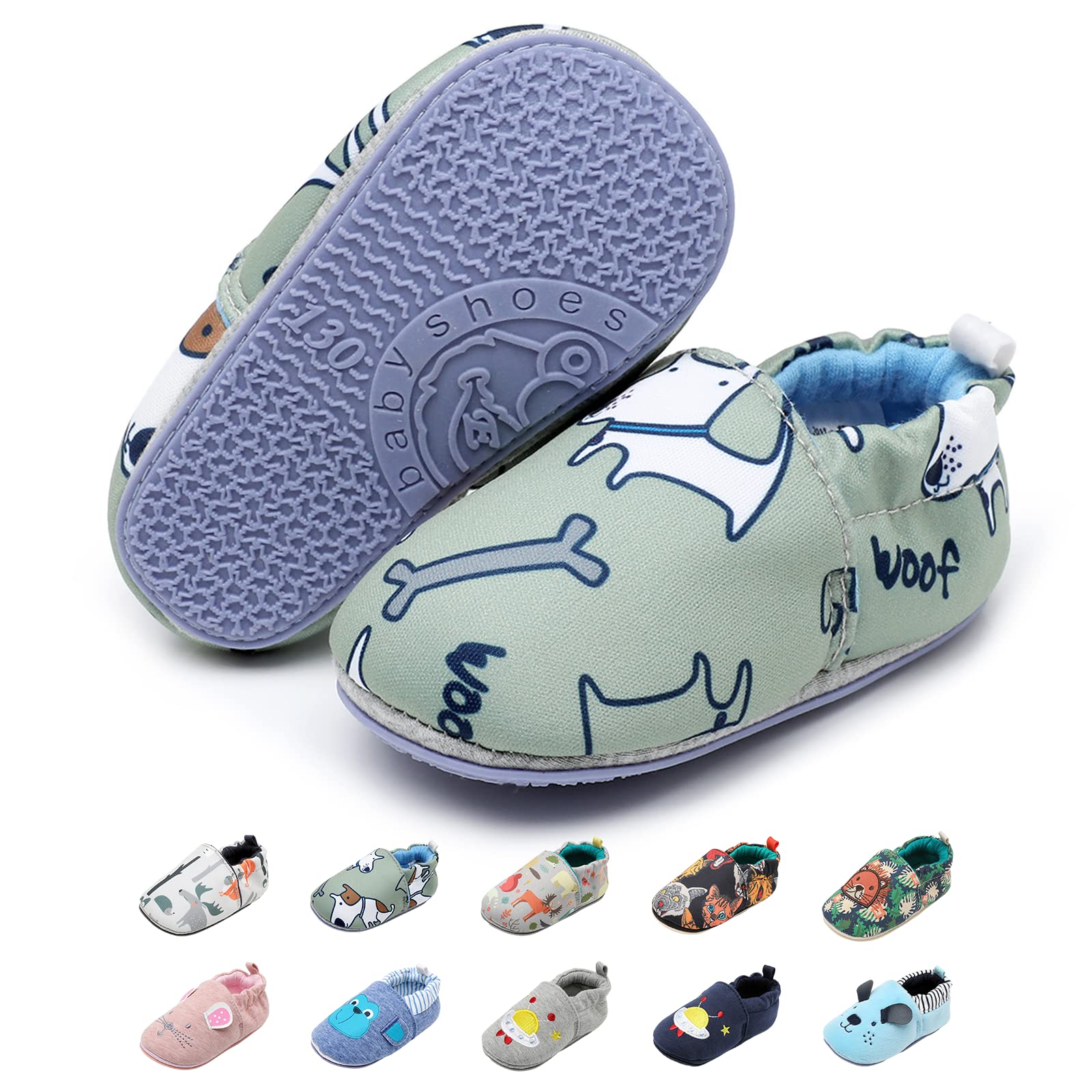 Scarpe Neonato Scarpine Prima Infanzia Suola da Passeggio Neonati Unisex Bambini Colorate Animali Scarpe Esterne Casual Prewalker Stagioni (Animali della Foresta, 6_Months)