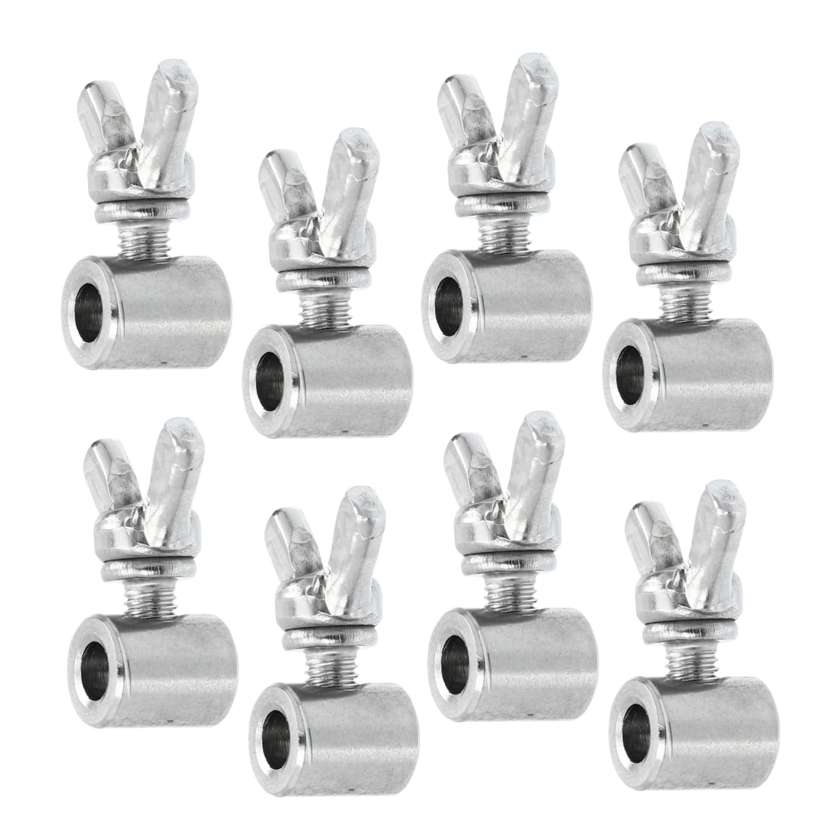 CIYODO Wire Rope Duplex Clamps Cable Clips 8pcs Stainless Steel Cable Clip for 2-4mm Wire Wire Clamp for Wire Rope Cable Clamp