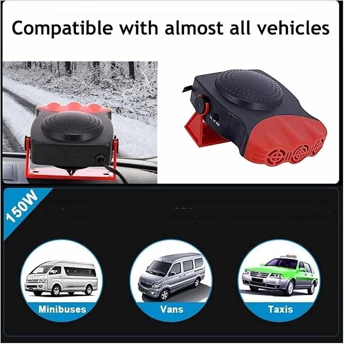 Calefactor Eléctrico Portátil 12V con Ventilador y Rotación 360° miniatura 7