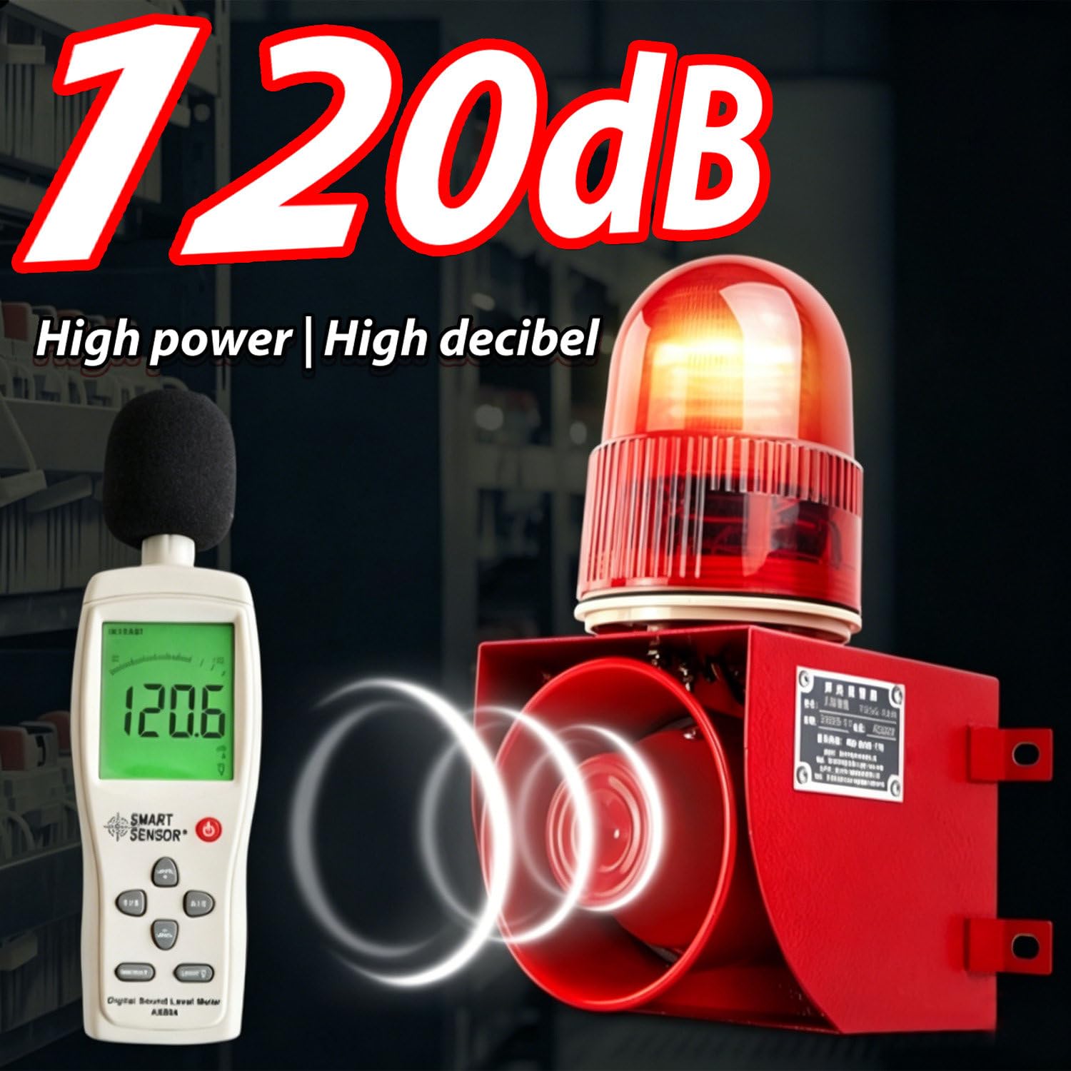 Bocina de señalización Industrial, Requiere instalación Cableada 01TY-AC220V | Bocina multitono ajustable de 120 dB, diseño para montaje en pared, ideal para talleres y astilleros