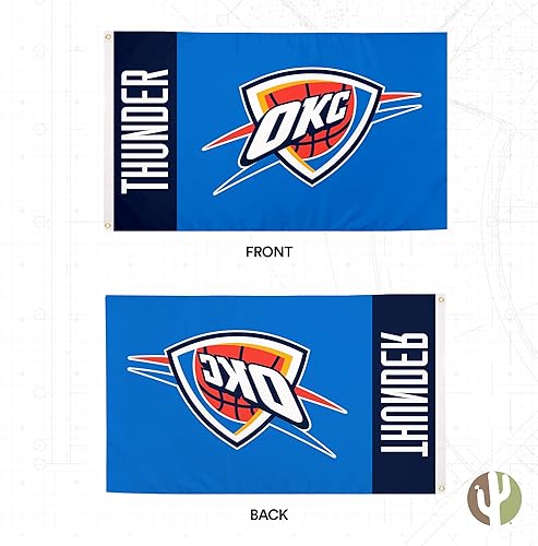 Miniatura 2 de Desert Cactus Bandera del Trueno de la Ciudad de Oklahoma NBA Asociación Nacional de Baloncesto OKC 100% poliéster para interiores y exteriores, 3 x
