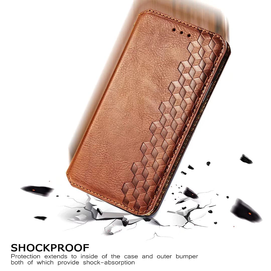 Lvnarery For Honor 90 Smart/Honor X7B Case,Flip Phone Case for Men Women Business Style Wallet Cover Case Shockproof PU Leather Stand View Bookstyle Case Cover Silicone Bumper Phone Case,Brown - Image 2