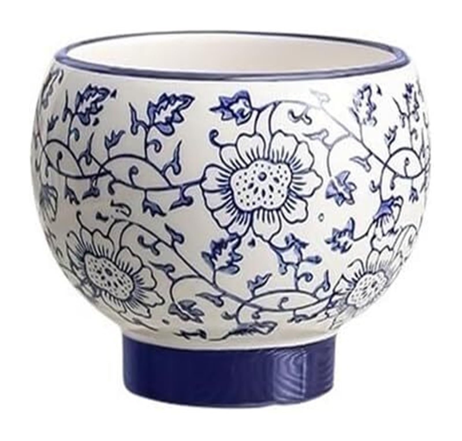Pots de fleurs amusants en porcelaine bleue et blanche pour orchidée