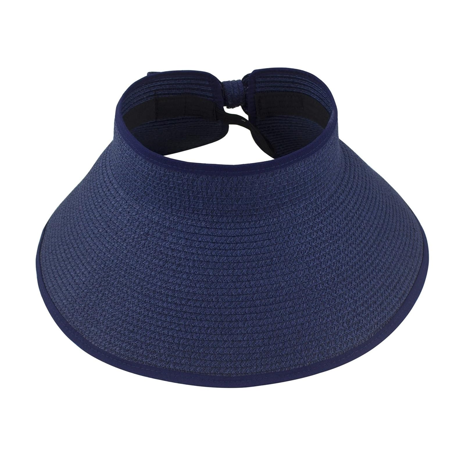 Generico Visera de paja, mujer, sombrero plegable ala ancha enrollable