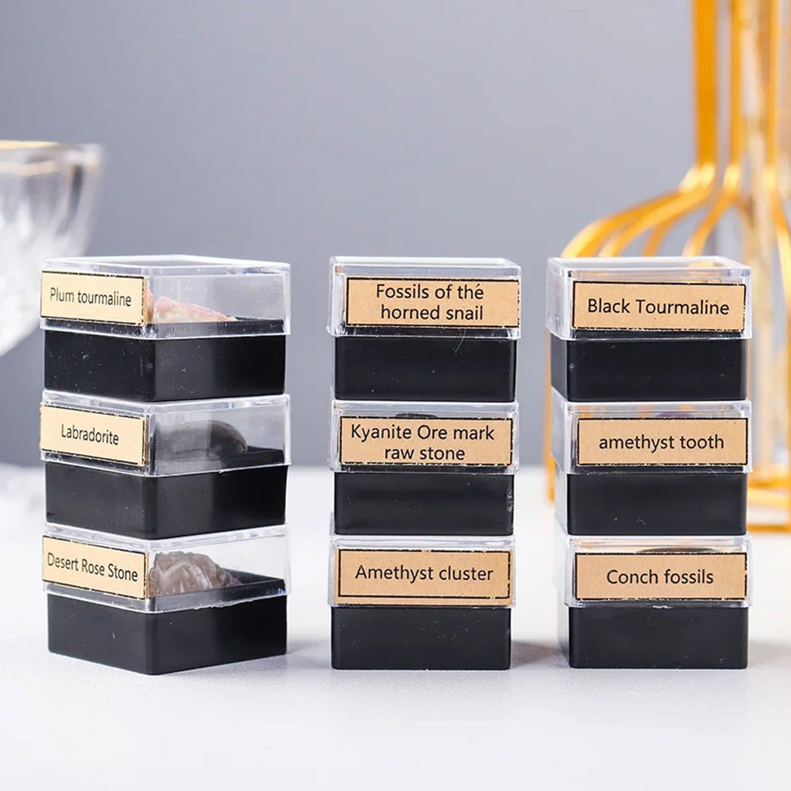 Cristalli Chakra e Pietre Curative in Confezione Regalo - Set di 9 Pezzi di Cristallo Naturale di Quarzo Grezzo per L'educazione su Rocce e Minerali, Pietre Preziose dei Chakra Curativi
