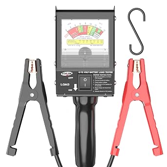 TOPDC 3181 Pro 130 Amp Heavy-Duty Battery Load Tester for 6V & 12V Automotive Batteries, with Anti-Slip Clamps
