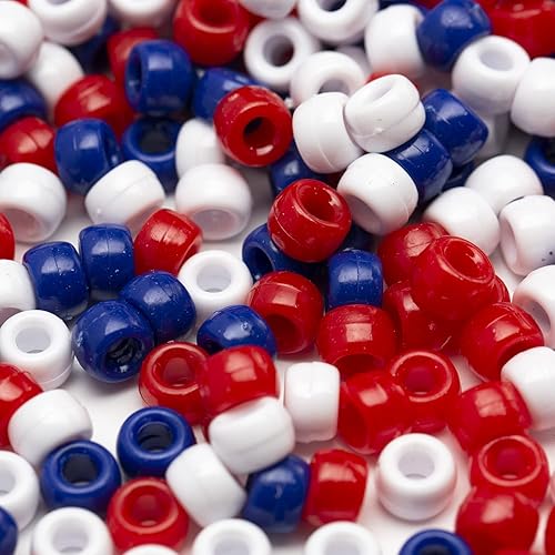 Miniatura 9 de 1000 cuentas acrílicas blancas de poni de 0.236 x 0.354in a granel para manualidades, pulseras, collares, joyas, aretes, trenzar el cabello (blanco)