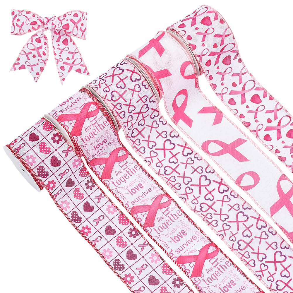 Ruban gros-grain rose cancer du sein pour décoration de Saint-Valentin