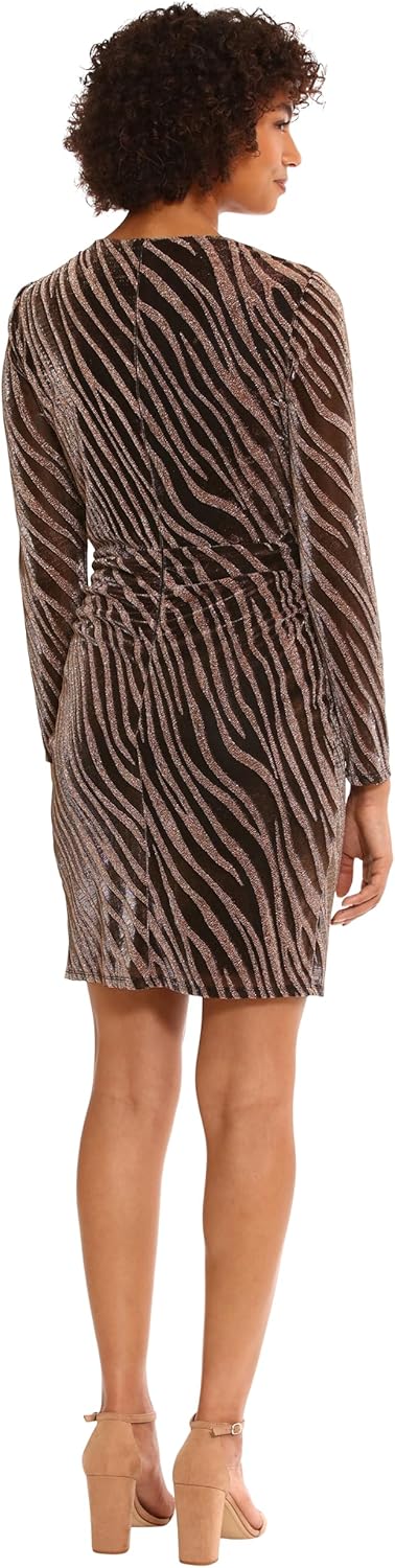 Donna Morgan Women's Holiday Sequin Foil Glitter Shimmer Metallic Dress Occasion Party Date Night Out Guest of - Image 4