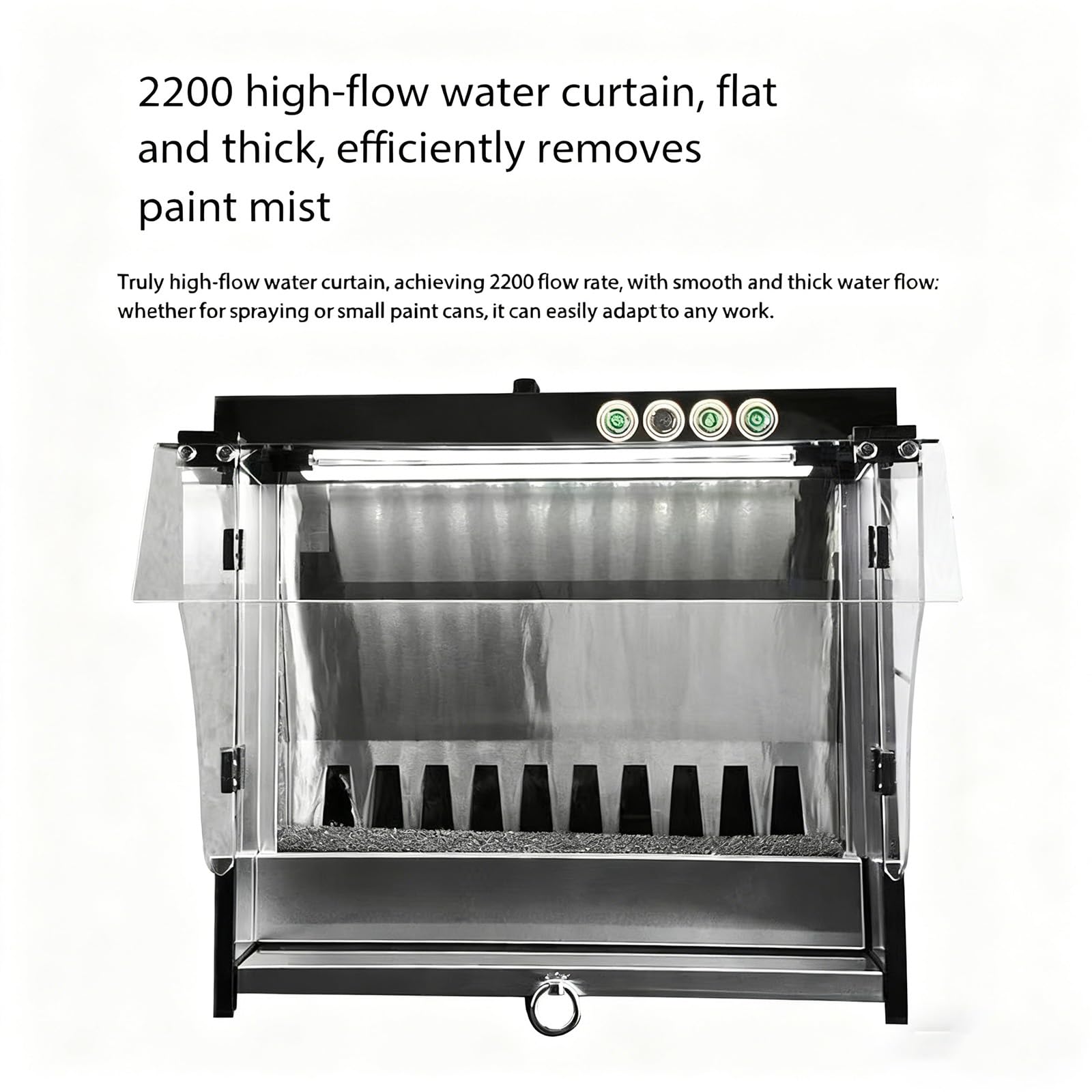 Spritzkabine mit Wasservorhang-Abgasfiltration, integrierte Formung, variables 3-Farben-Licht, 19,7 x 14 x 18 Zoll