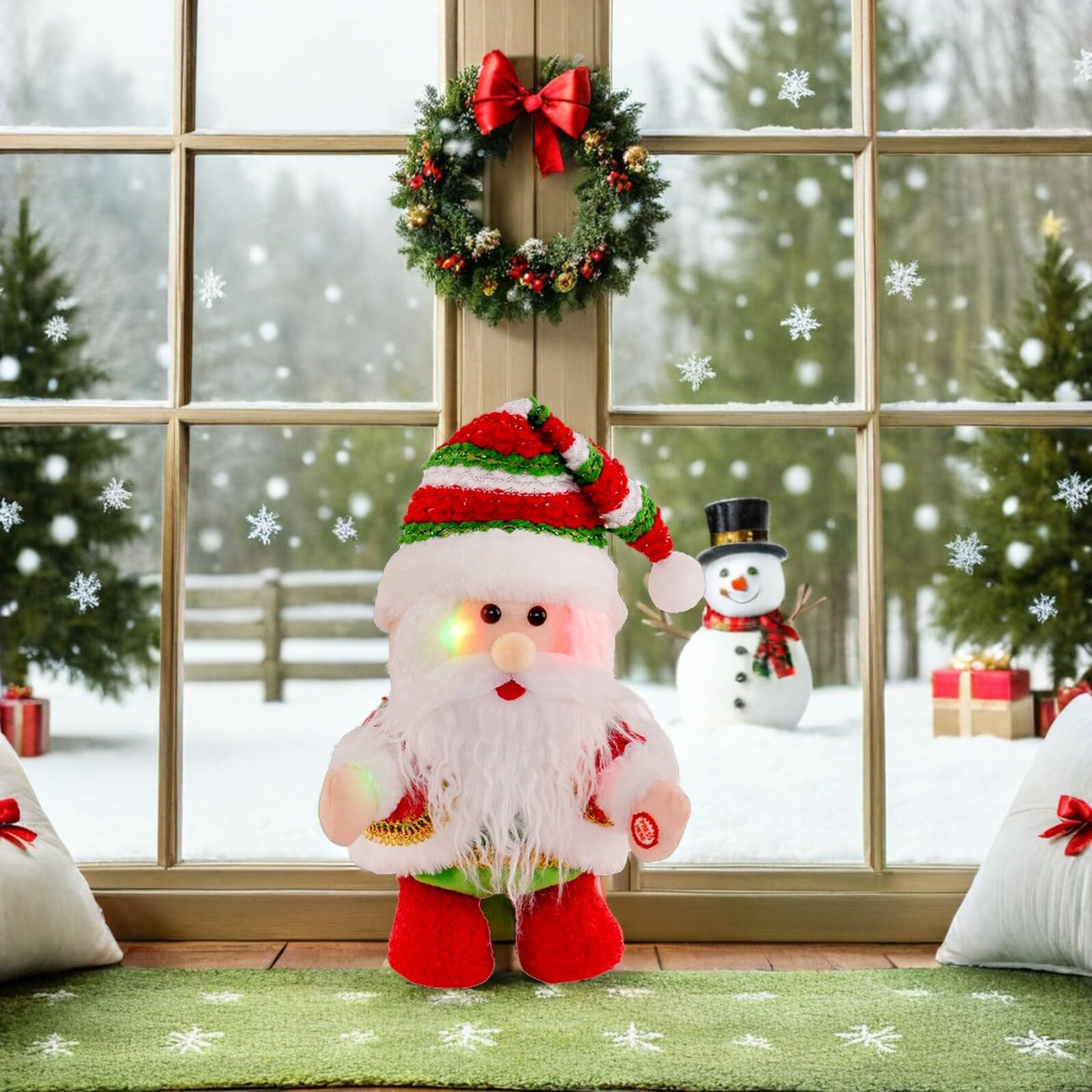 Homoyoyo Statuina Musicale di Babbo Natale Movimento Giocattolo Natalizio Decorativo Figura Musicale per Feste Invernali Calze della Befana Artigianali Bomboniere per Decorazioni di Natale