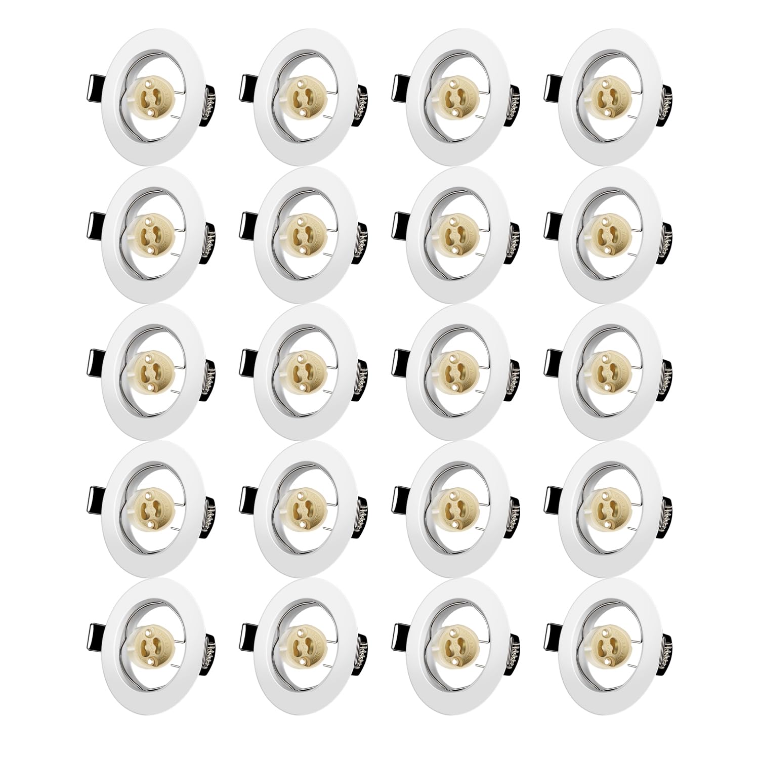 Tofisr LED Recessed Ceiling Light Mounting Frame Round White Spotlight Fittings incl. GU10 Socket