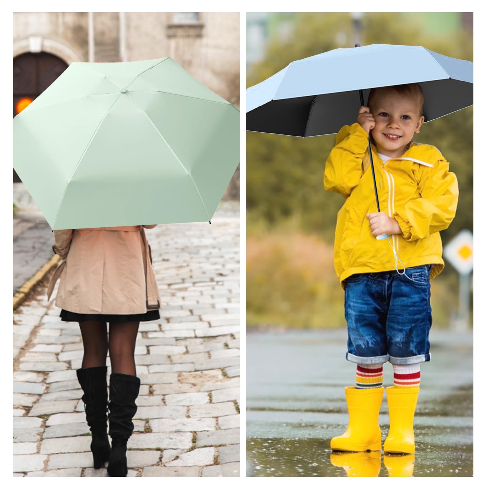 Mini Parasol Kieszonkowy, Składany Parasol Przeciwwiatrowy, Parasol Przeciwsłoneczny, Codzienne Podróże, Zawiera Pudełko Do Przechowywania, Chowany Uchwyt, Unisex