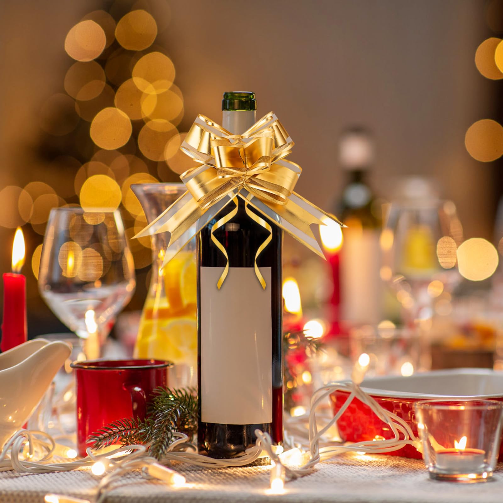 Lot De 30 Mini Nœuds Ruban Dorés Pour Emballage Cadeau - Décoration Noël, Mariage, Anniversaire Et Fêtes