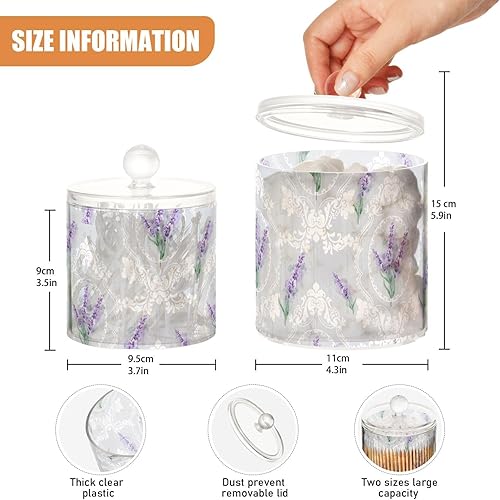 Miniatura 3 de Tarros de flores de lavanda con tapas, contenedores de almacenamiento de baño, recipientes de algodón para dormitorio, artículos esenciales para