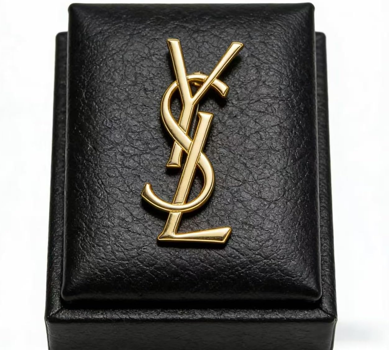 Gold-Tone Interlocking Initials Brooch – Sleek Minimalist Metal Lapel Pin for Women, Ideal for Blazers, Dresses & Everyday Style - Image 5