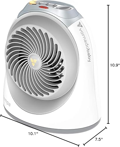 Miniatura 7 de Vornadobaby Tempa Nursery, calentador eléctrico para bebé con controles de bloqueo, protección contra vuelcos, apagado de seguridad, almacenamiento