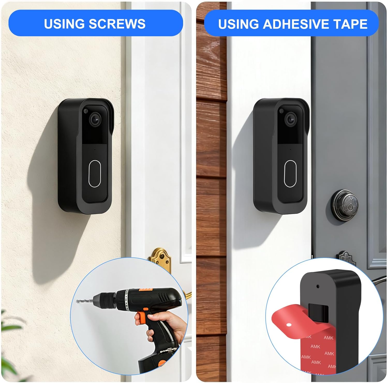 No Drill Doorbell Mount for Blink Video Doorbell (2023 Release & 2025 Release), Anti-Theft and Weatherproof Mount for Blink Camera, Perfect for Homes and Apartments