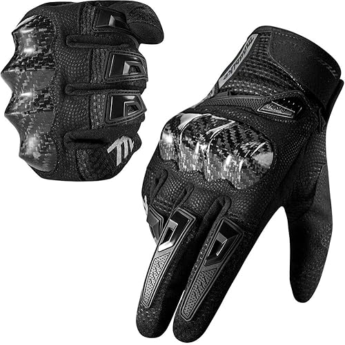 MADBIKE Guantes de motocicleta con pantalla táctil para motocross y dirt bike, con nudillos duros de fibra de carbono para hombres y mujeres Modelo