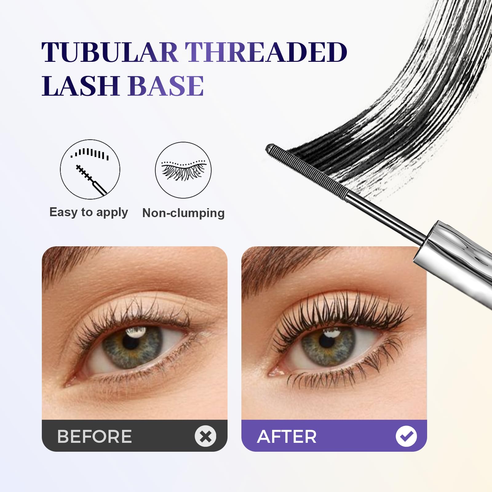 Mascara für ältere Frauen, 2026 Neu 3D Curling Eyelash Iron, Metal Mascara mit Metallbürste, Wasserfest Iron Eye Mas cara Volumengebende Wimperntusche Schnell Trocknend und Wischfest (1PC) - 3